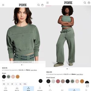 BNWT Victoria’s Secret PINK sweatshirt and sweatpants matching set